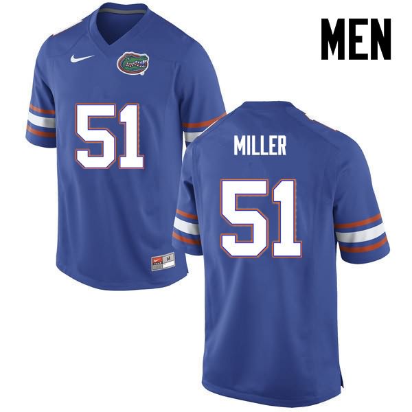 Men's NCAA Florida Gators Ventrell Miller #51 Stitched Authentic Nike Blue College Football Jersey JXL5665RS